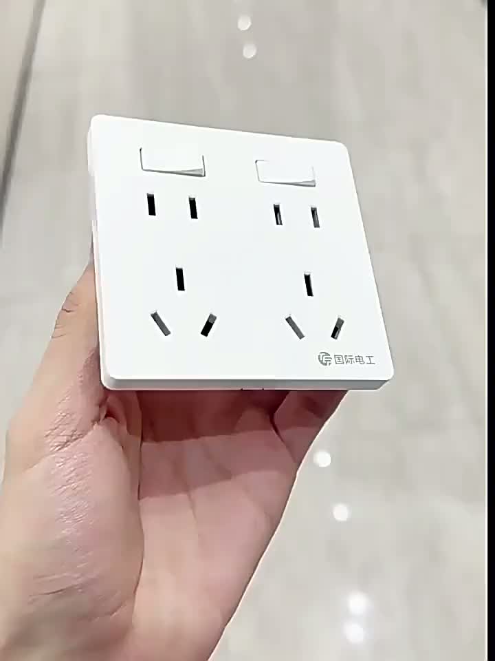 Toma de diez orificios de doble apertura con interruptor