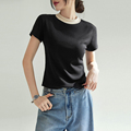 Cotton Visco Spandex Slim Fit Ringer T-Shirts for Women with Custom Logo1