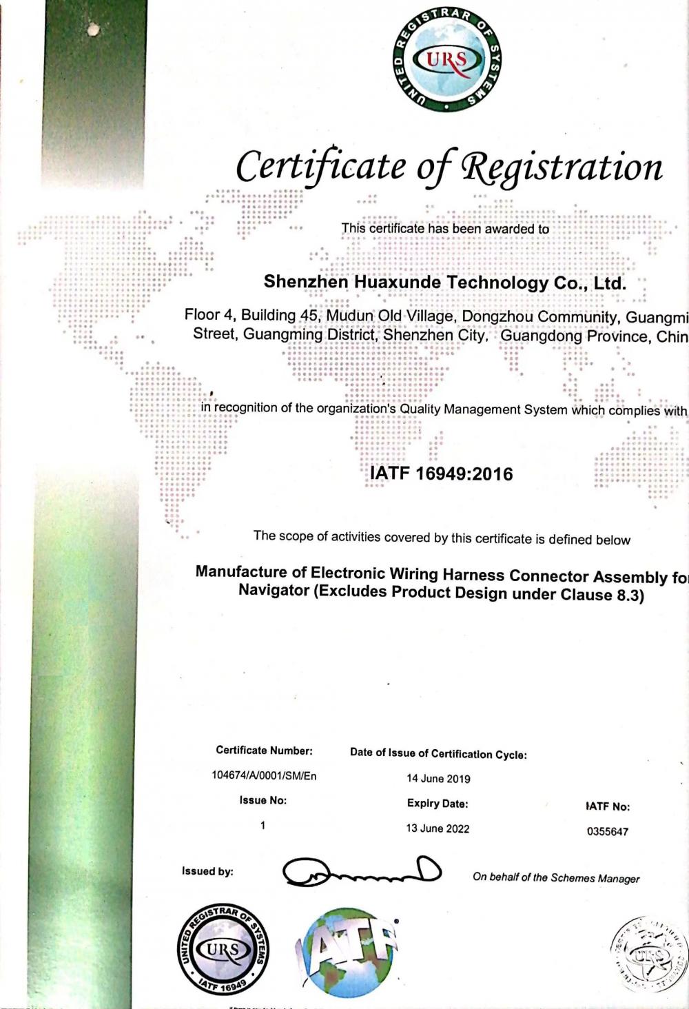 Certificate of Registration