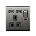 British Standard Stainless Steel Universal Wall Sockets: 2 Pin, 3 Pin, and Type C USB Wall Plates1