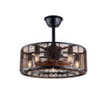 Retro American Rattan E27 Ceiling Fan with Remote Control and Light1