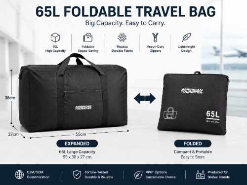Dominar el arte del espacio: por qué la bolsa de viaje plegable de 65 litros cambia las reglas del juego en el comercio minorista