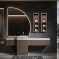 European Modern Single Sink Bathroom Mirror Cabinet with Basin1