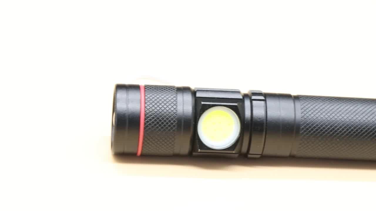 1000 Lumens Super Bright USB -заряжаемый светодиодный фонарик T6 +COB Светодиодные фонарики Toblights Tactical Flashlight с 186501