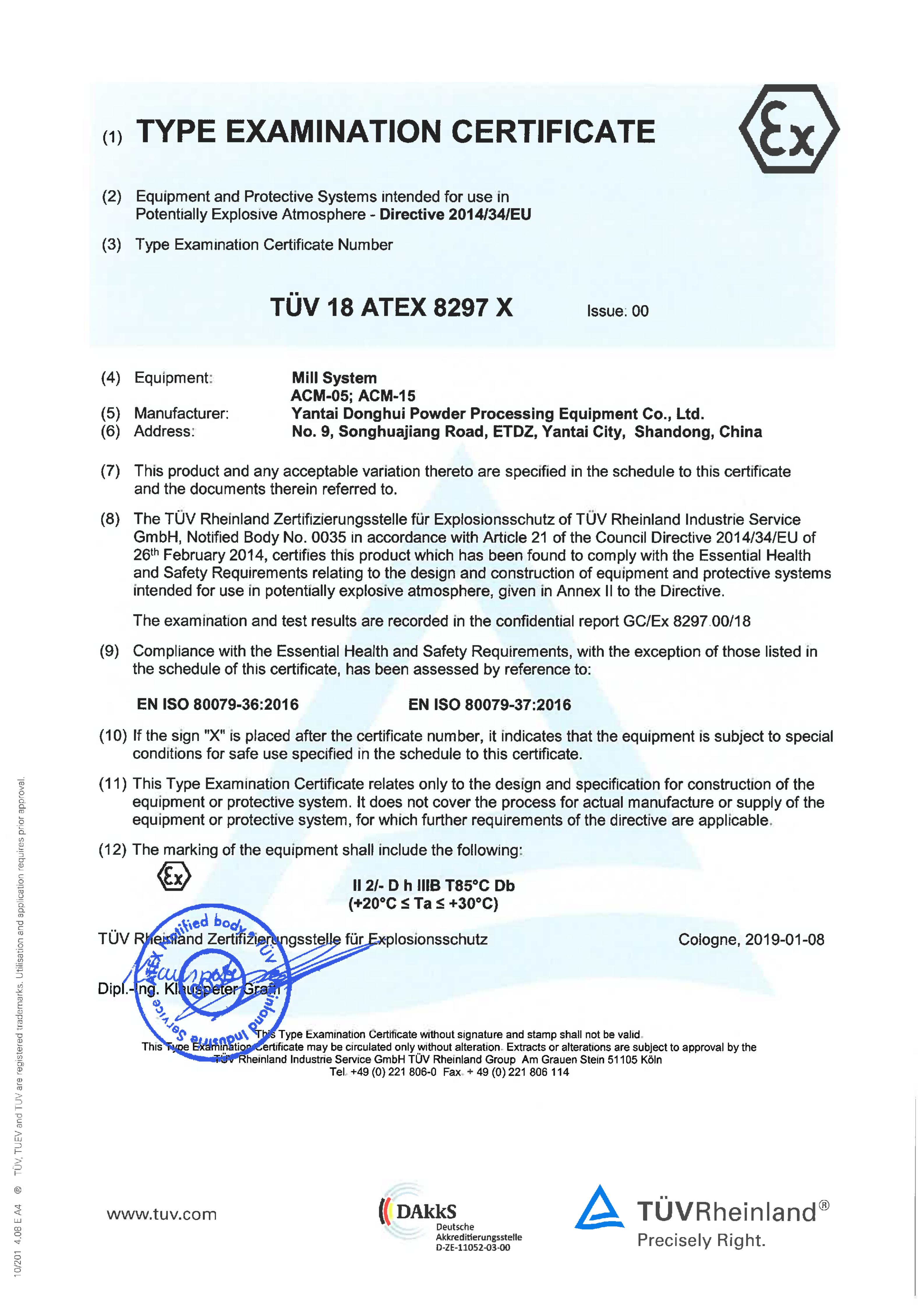TYPE EXAMINATION CERTIFICATE