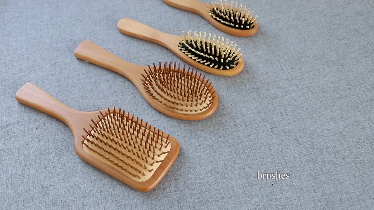 Pusca per capelli in legno 20 anni Esperienza di spazzole per capelli professionale, ecologica ecologica per capelli in legno1