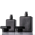 Empty Square Black Perfume Bottle Glass Spray Perfume Bottle With Sprayer Lotion Pump 50ml 100ml1