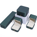 Hanhong Factory Wholesale Custom Green PU Leder Schmuck Verpackung Box Hochzeit Halskette Geschenkbox Ohrring Ring Schmuck Box1
