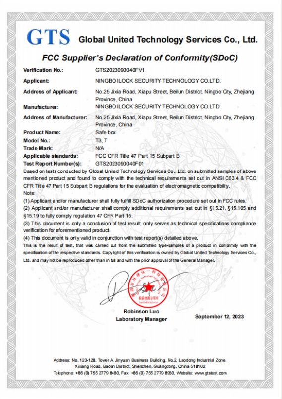 FCC Supplier’s Declaration of Conformity (SDOC)