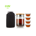 Customized Chinese Kung Fu Travel Tea Set with Four Borosilicate Glass Cups1