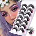 Halloween-Themed Colored Faux Mink False Eyelashes in Natural D Curl, Wholesale Pack with Pumpkin and Candy Designs1