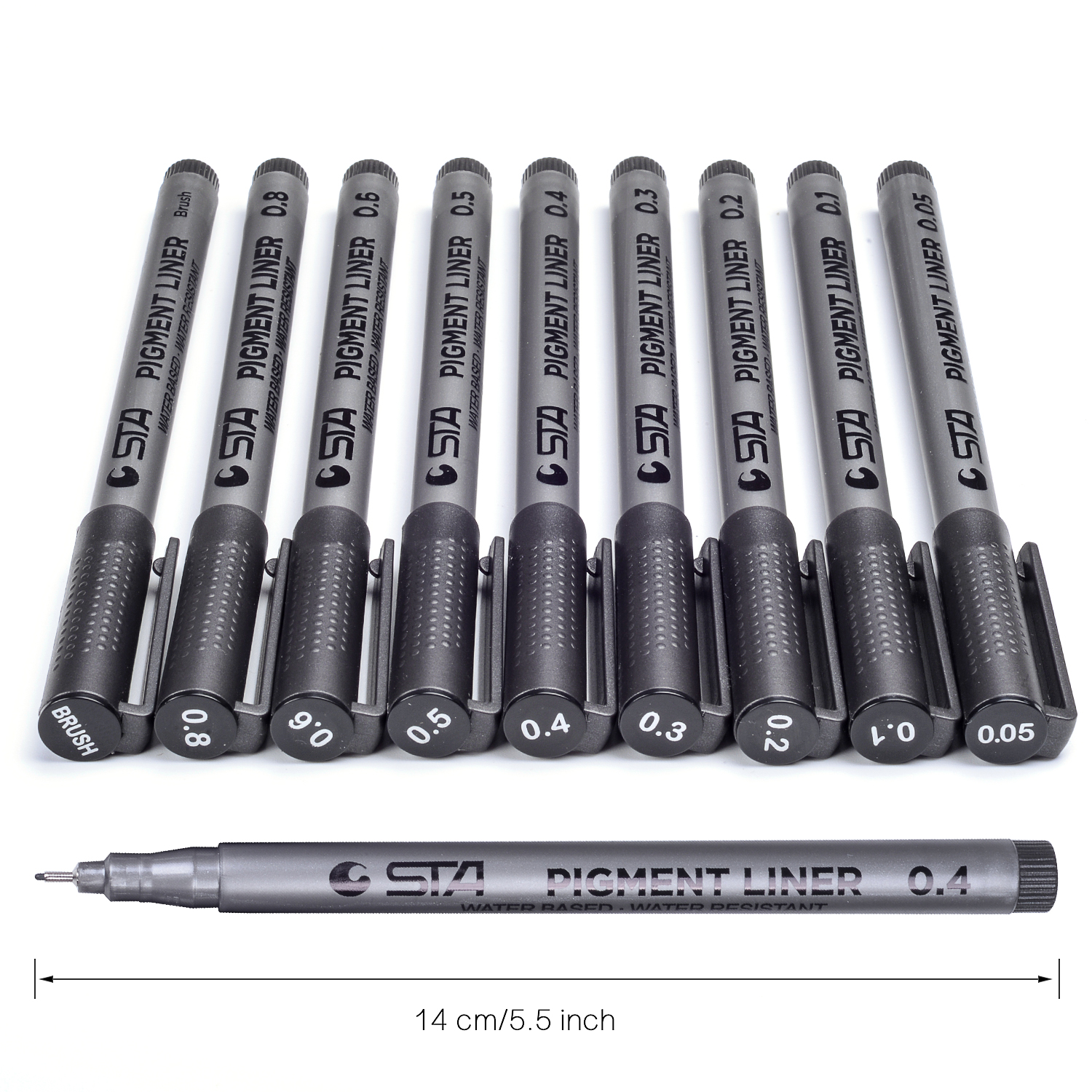 Amazon Hot Seller 9pcs/Set Black Fineliner Liner Liner Micron Bring Pen Rhail
