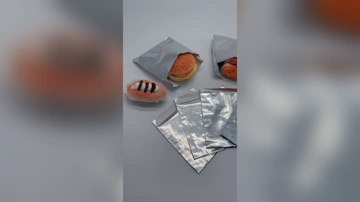 La bolsa de papel Kraft de aluminio exterior muestra video funcional