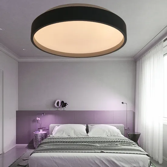 Luminária de teto LED em preto e branco contemporâneo para espaços modernos1