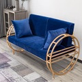 Designs modernes meubles de maison Ensemble vert 3 siège canapé velours métal sectionnel salon en cuir canapé11