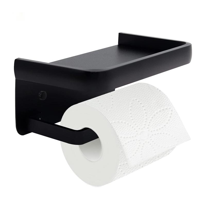 matte schwarze Toilettenpapierhalterin