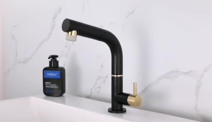 black brass pull-out kitchen sink mixer (1)