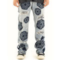 New Street Hip-Hop Distreded Retteding Tattered and Distressed Jeans Custom Logo Sportswear Mens Casual Pants1