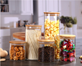 Wholesale High Borosilicate Spice Food Glass Storage Jar Storage Container Bottle With Bamboo Lid1