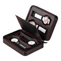4-Position Portable CFRP PU Leather Watch Zipper Bag - A Stylish Watch Storage Case1