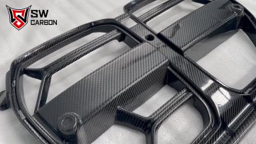 Dry Carbon Fiber CSL Grille Front Bumper Dual Kidney Center Mesh Grill for BMW M3 G80/M4 G82/G83/G8X Competition 20201