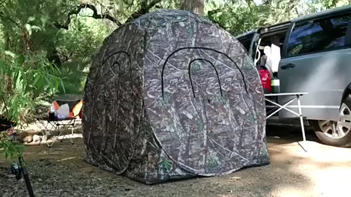 Quick-open wire hunting tent