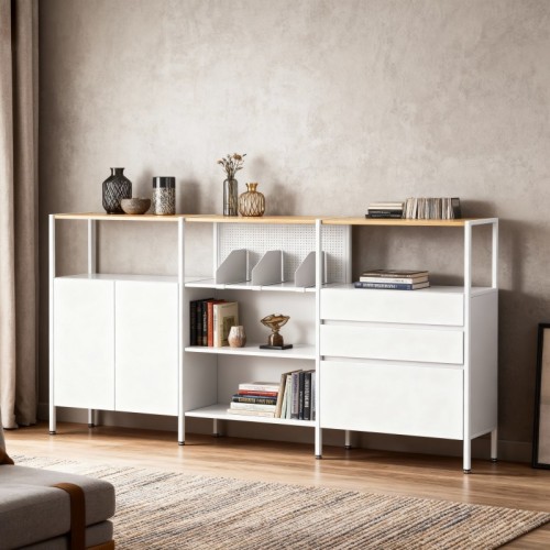 Что делает домашнюю комбинацию полок для хранения вещей более гибкой, чем традиционные шкафы?