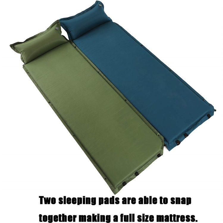 sammenleggbar oppblåsbar luftmadrass Camping Sleeping Mat Pad Bed Colchones Inflables Airbed Air Mat med innebygd pumpe