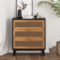 Nouvelle mode en gros côté naturel côté conceptions modernes rangement nordique rangement en bois massif rotin armoire de cuisine 1