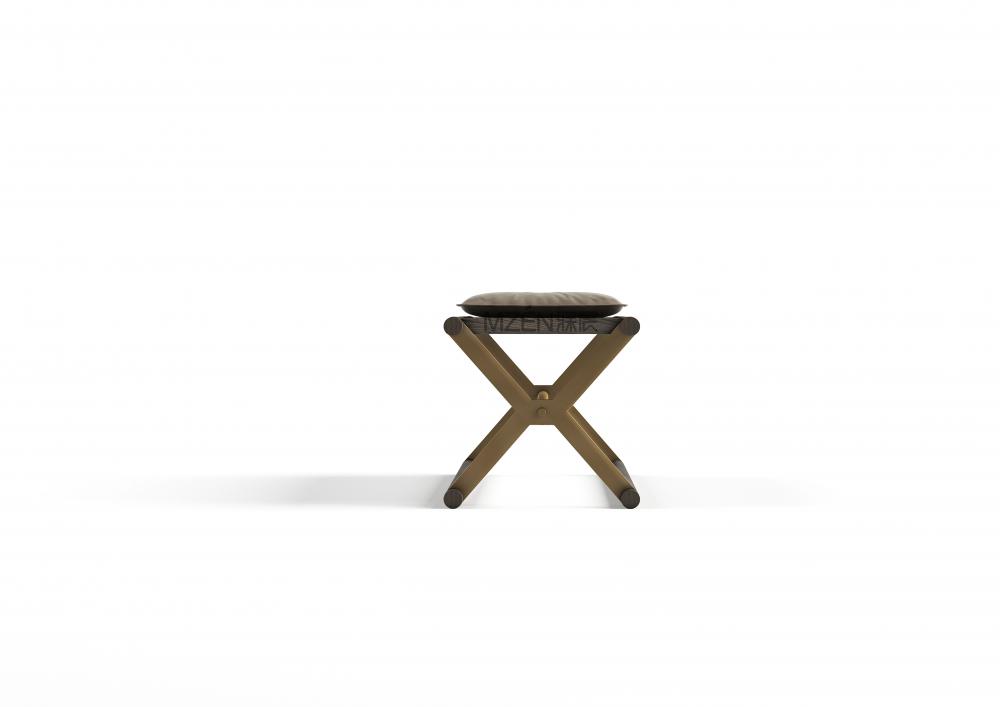 Vanity Bench with Metal X Legs