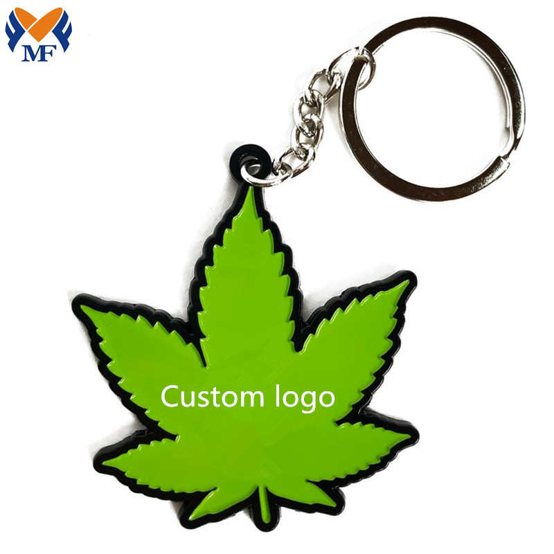 Enamel Weed Keychain