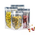 Kirkas etuhopea takaosa Stand Up hajukestävä suljettavissa oleva Ziplock -alumiinifoliopakkaus Mylar Food Storage Doypack Pusches Bags1