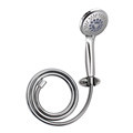 Chrome Finish Five-Function Shower Set with Hose and Head1