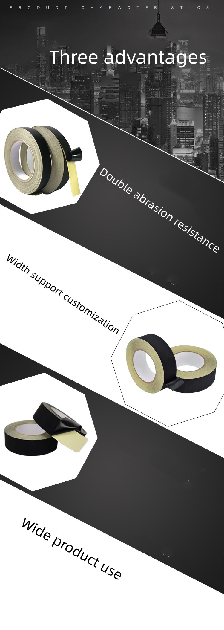 Black Color acetate cloth tape