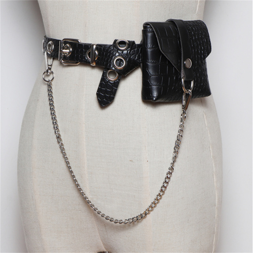 Texture de crocodile Black Mini Belt Women's Belt Sac