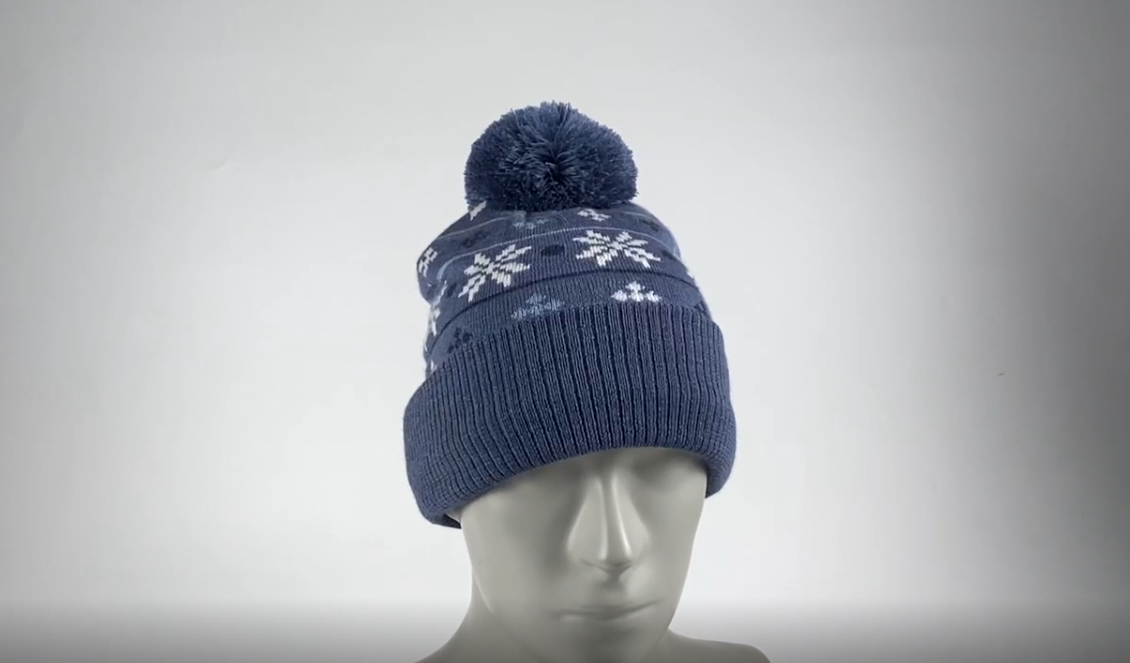 Cappello invernale jacquard a maglia