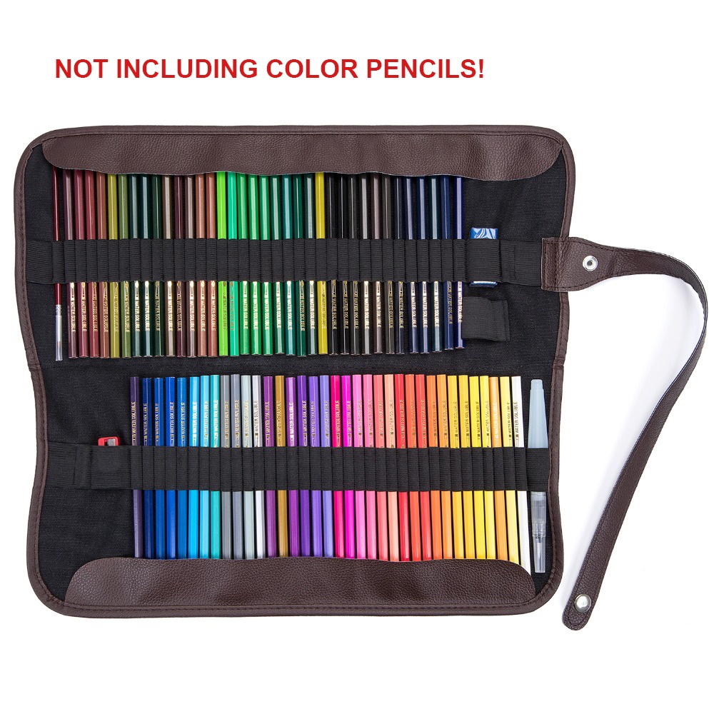 Best-selle de alta calidad personalizada 72 hoyos enrollable Roll up Case de lona Bag Pouch para lápices de colores/lápices de boceto1