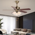 Modern European Luxury Wooden Ceiling Fan with Light (220V)1