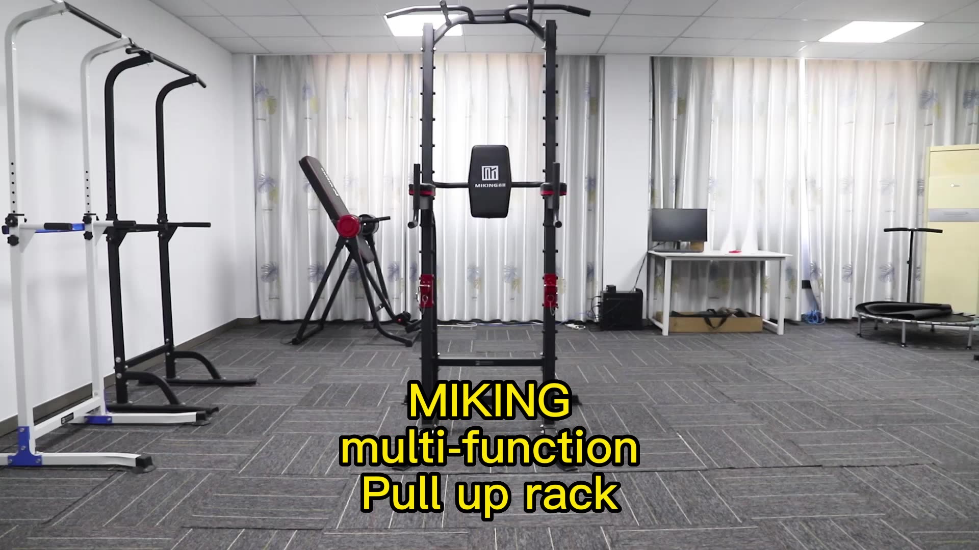 Multifunction Home Gym Equipment Fitness Logo Stand Stand Grip Squat Rack Estação de mergulho ajustável Pull Up Barring Power Tower1