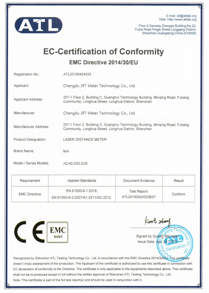 EC-Certification of Conformity