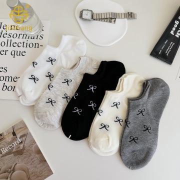 Thin bowknot shallow mouth socks student socks