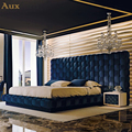 Cadre de lit de velours de luxe chambre à main King Size entrelacée grande tête de lit luxueuse1