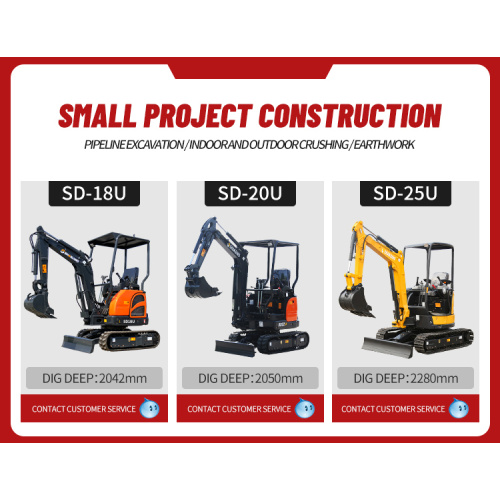 Mini Excavator from 0.8 ton to 6 ton