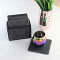Natural Black Slate Coaster Set with Felt Holder and Chalks1