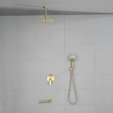 Brushed gold shower system