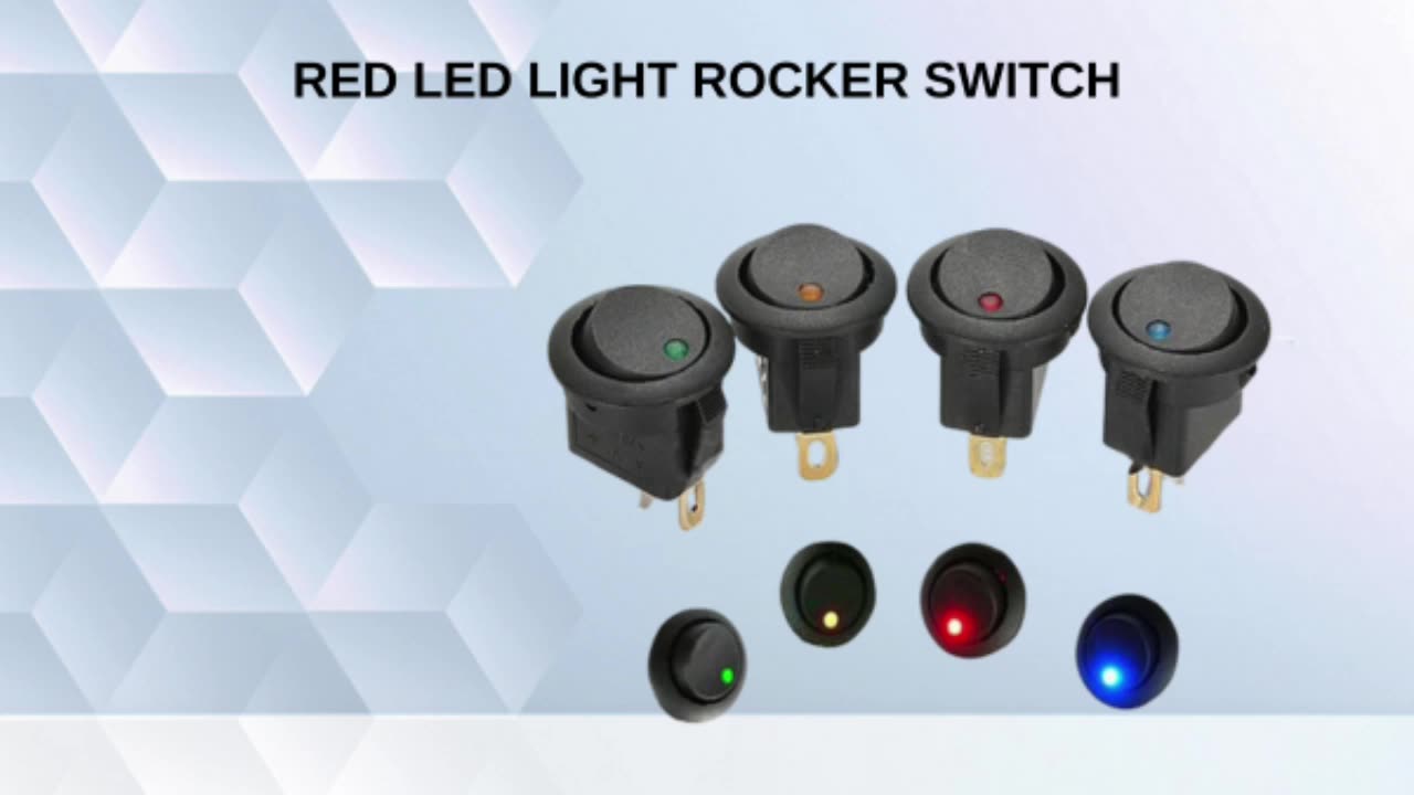 KCD1 bật tắt công tắc rocker 3 pin với đèn LED chiếu sáng 12V vòng chuyển đổi rock mini công tắc