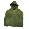 Προσαρμοσμένο υπερμεγέθη απλό ελαιόλαδο πράσινο γραφικό pullover hoodies φωτεινό χρωματισμένο φτηνό hoodie1