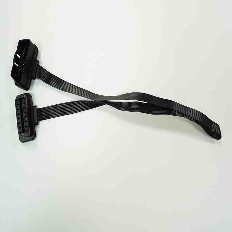 OBD-Stecker (24 V) auf OBD-Buchse, 90-Grad-Biegung, Flachdraht, L=500 mm