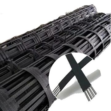 Steel plastic geogrid