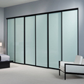 Slim frame aluminium frame frosted glass interior double tempered glass sliding door philippines price1